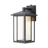 Home Decorators Collection Black Medium Outdoor Seeded Glass Dusk to Dawn LED Wall Lantern - Like New
